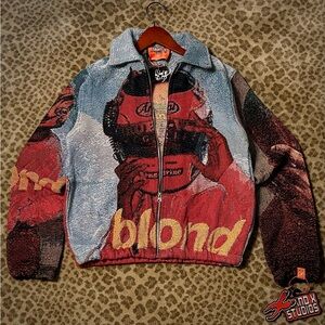 Frank Ocean Blond Graphic Zip-Up Jacket with Red and Blue Artwork